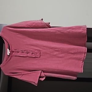 Size large, cotton, pink Vanilla Bay top.